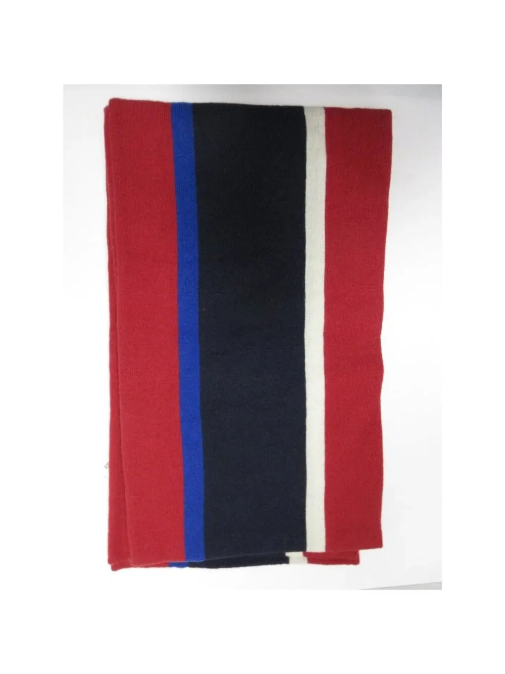 VGT J Crew Scarf Red Wool Cashmere Colorblock Striped Knit Preppy NEW